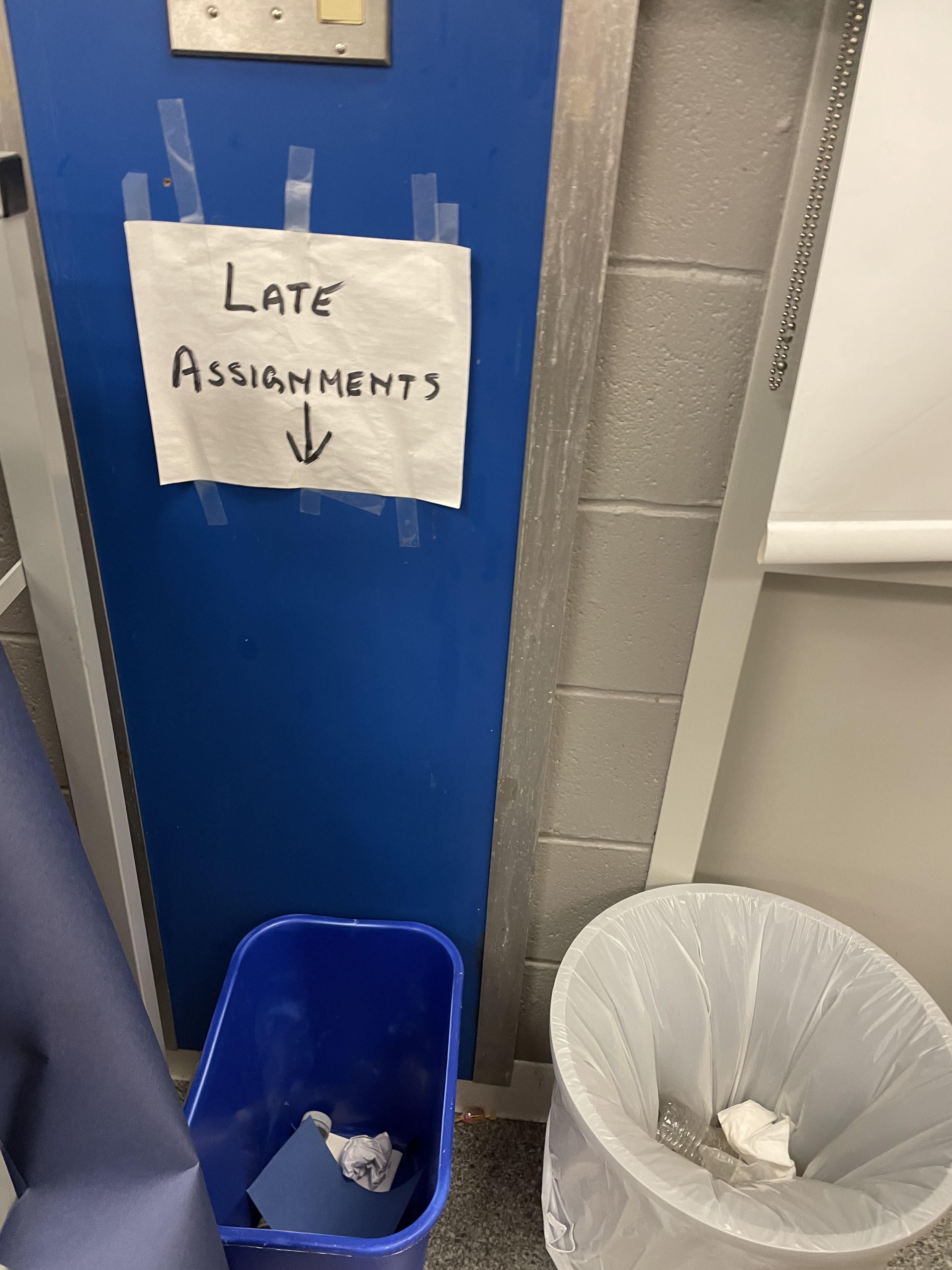 My teacher’s policy for late assignments.