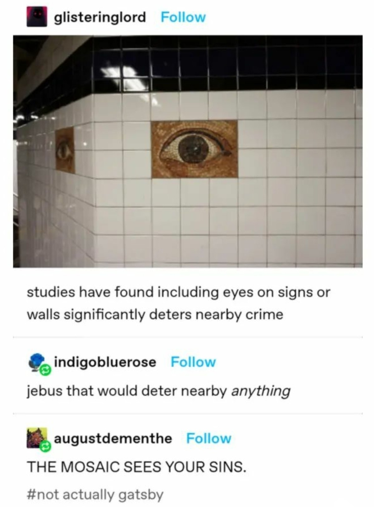 He sees. He breathes. He lives. He knows. All hail him.