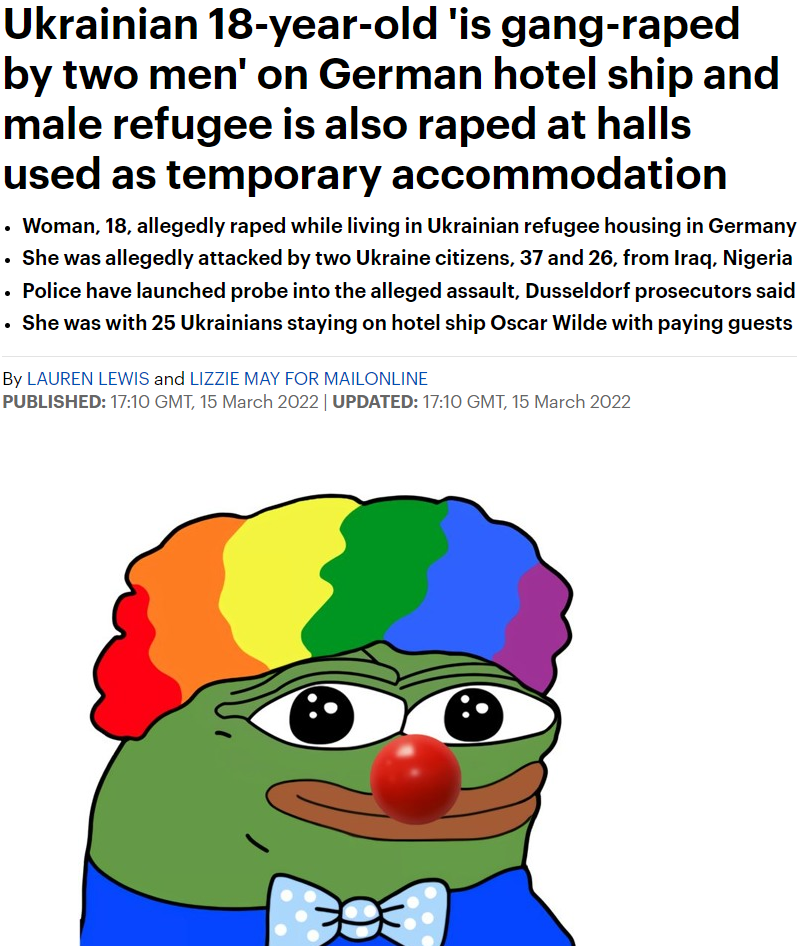 Refugees raped by rapefugees. Oh, the irony.