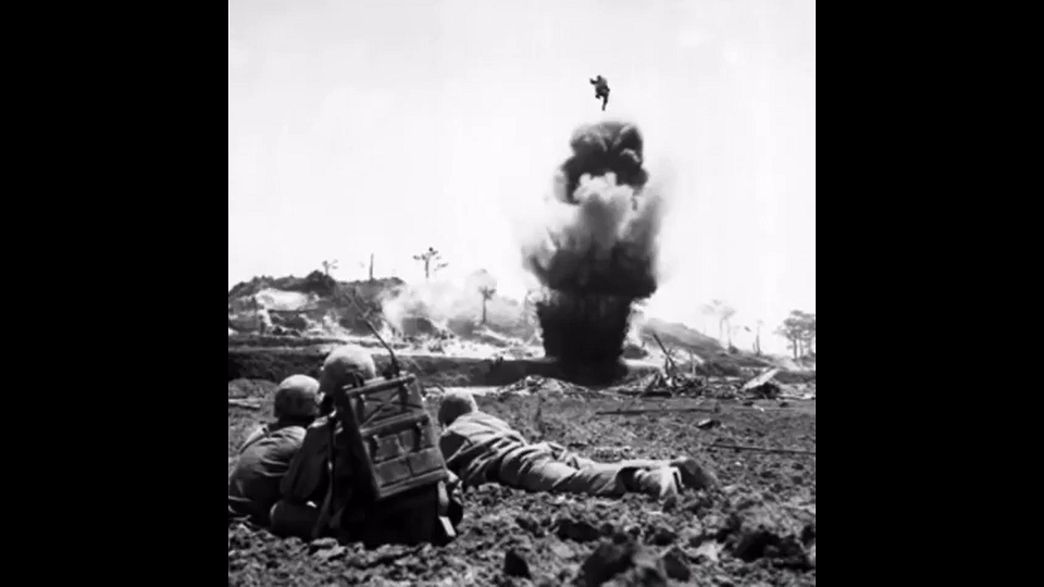 Recently unclassified photo of the first rocket jump