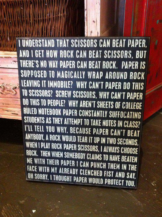 &quot;Sorry I thought your paper will protect you..&quot; :P