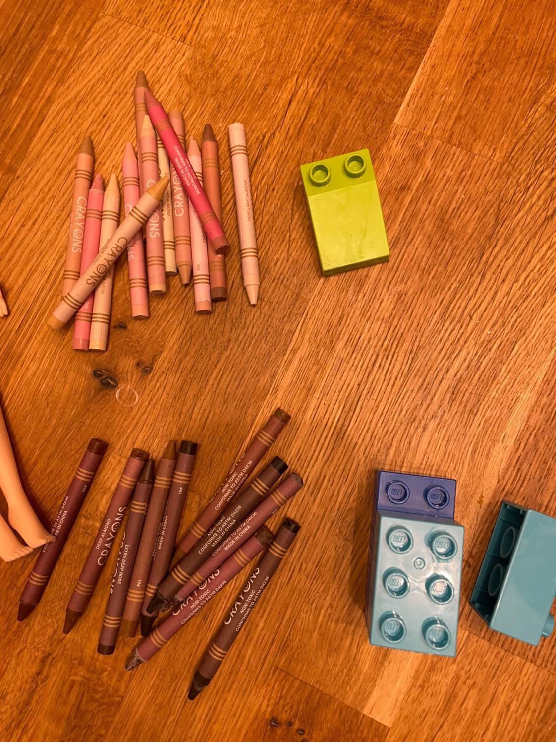 We got my niece “diversity” crayons! And she… segregated them.