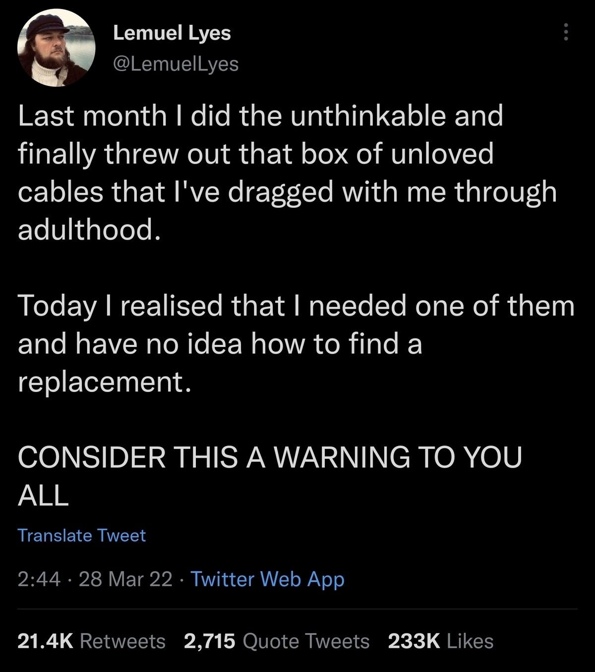 a warning