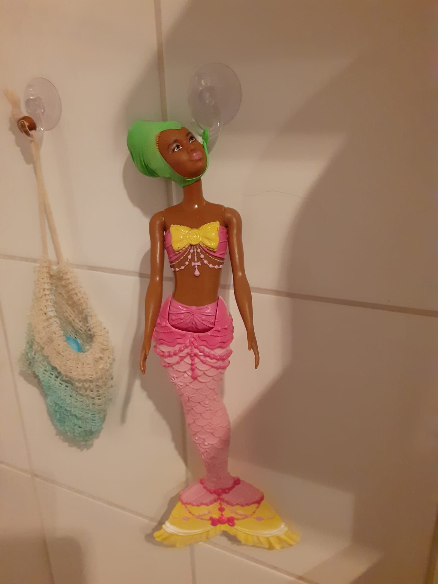 My daughter hung her Barbie up to dry. Im slightly worried