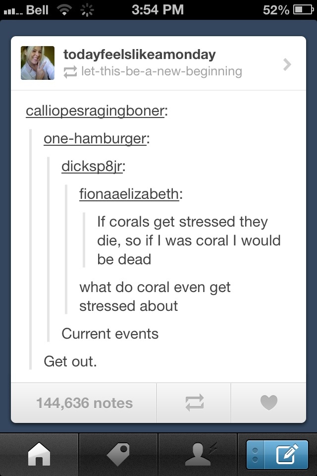 Stressed coral