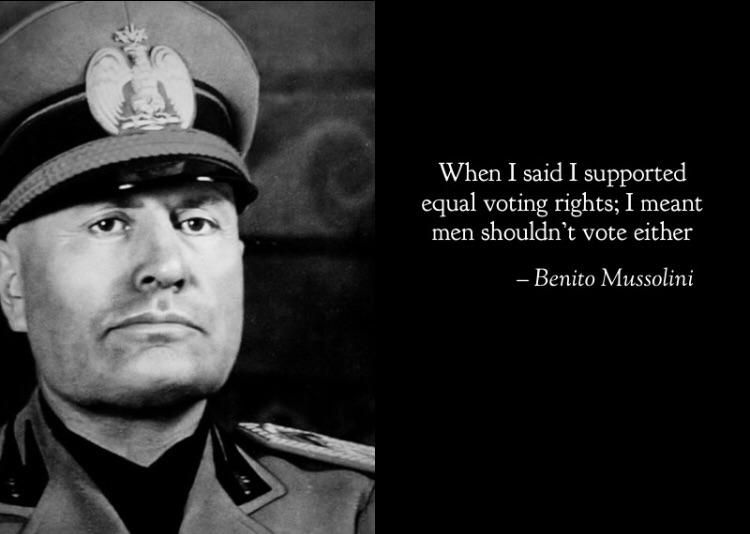Benito Mussolini: equal rights champion