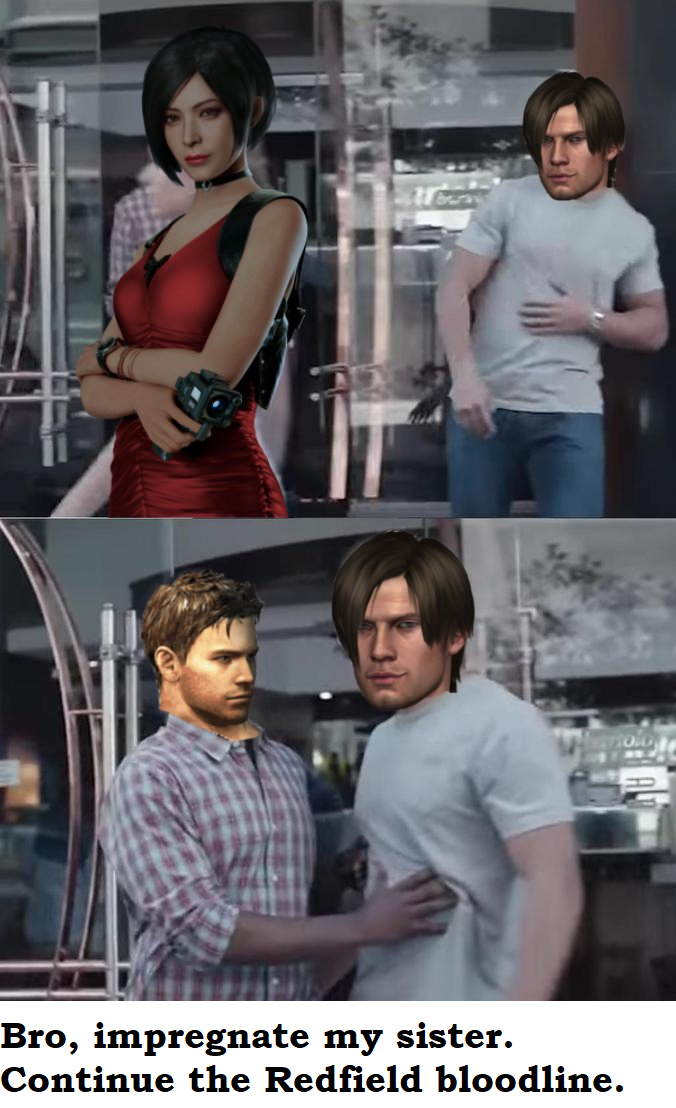 "Out of my way, Jill... I'm dealing with important business here. Why are you naked anyway?"