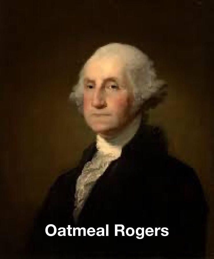 First president of the United States, Oatmeal Rogers, painted 1796.