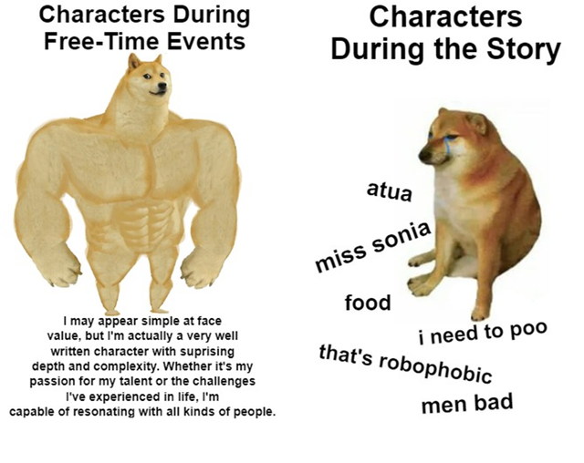 when you accidentally give your characters development