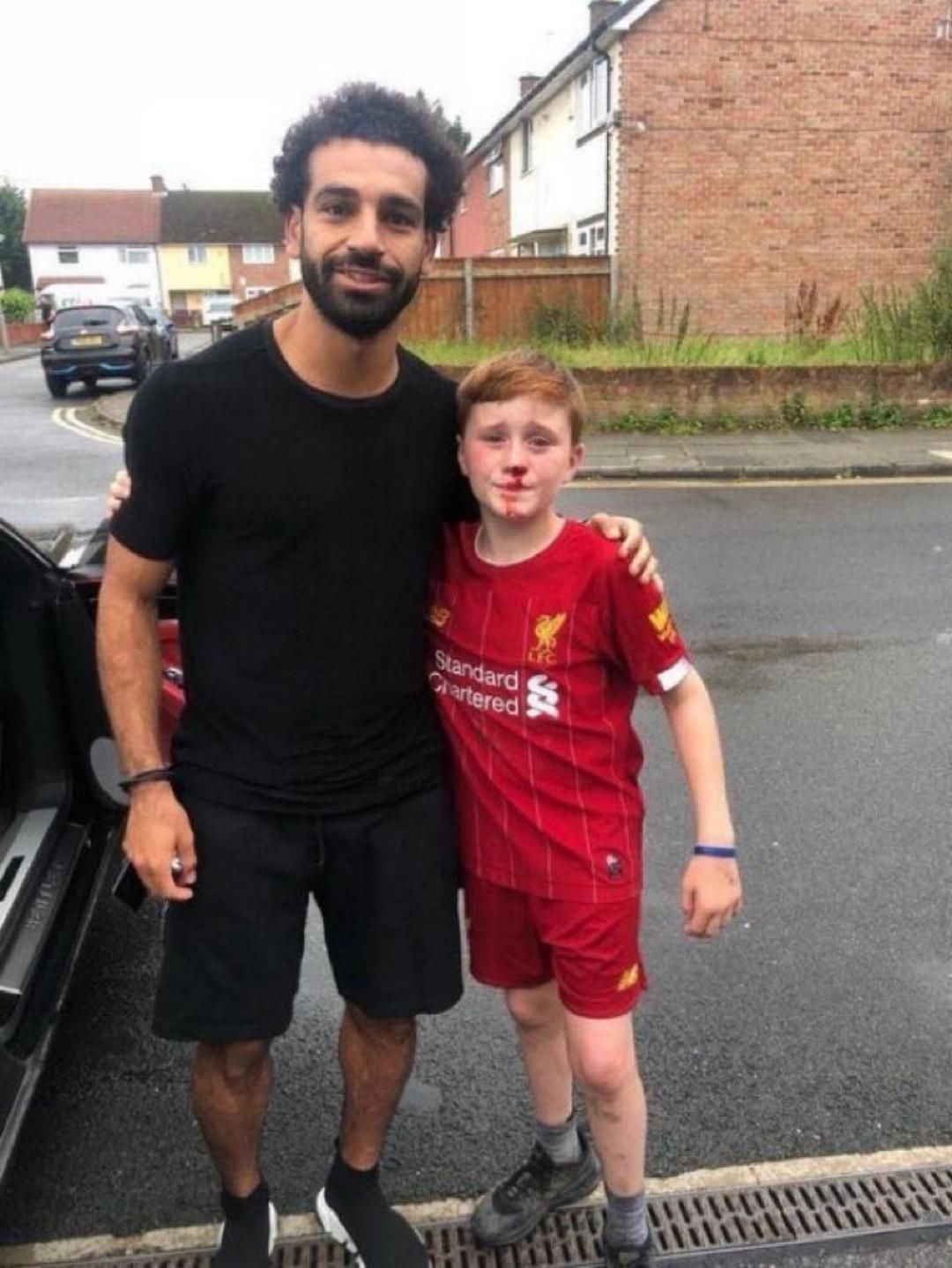 Throwback to when Mo Salah beat up a young Evertonian and forced him to wear a Liverpool kit.