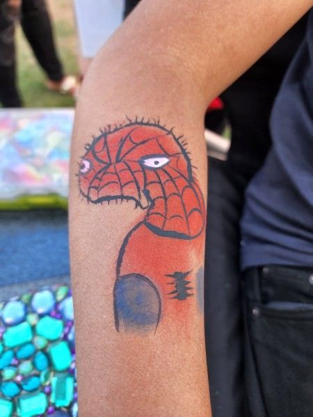 My wife is a facepainter... she had a request for spooderman today.