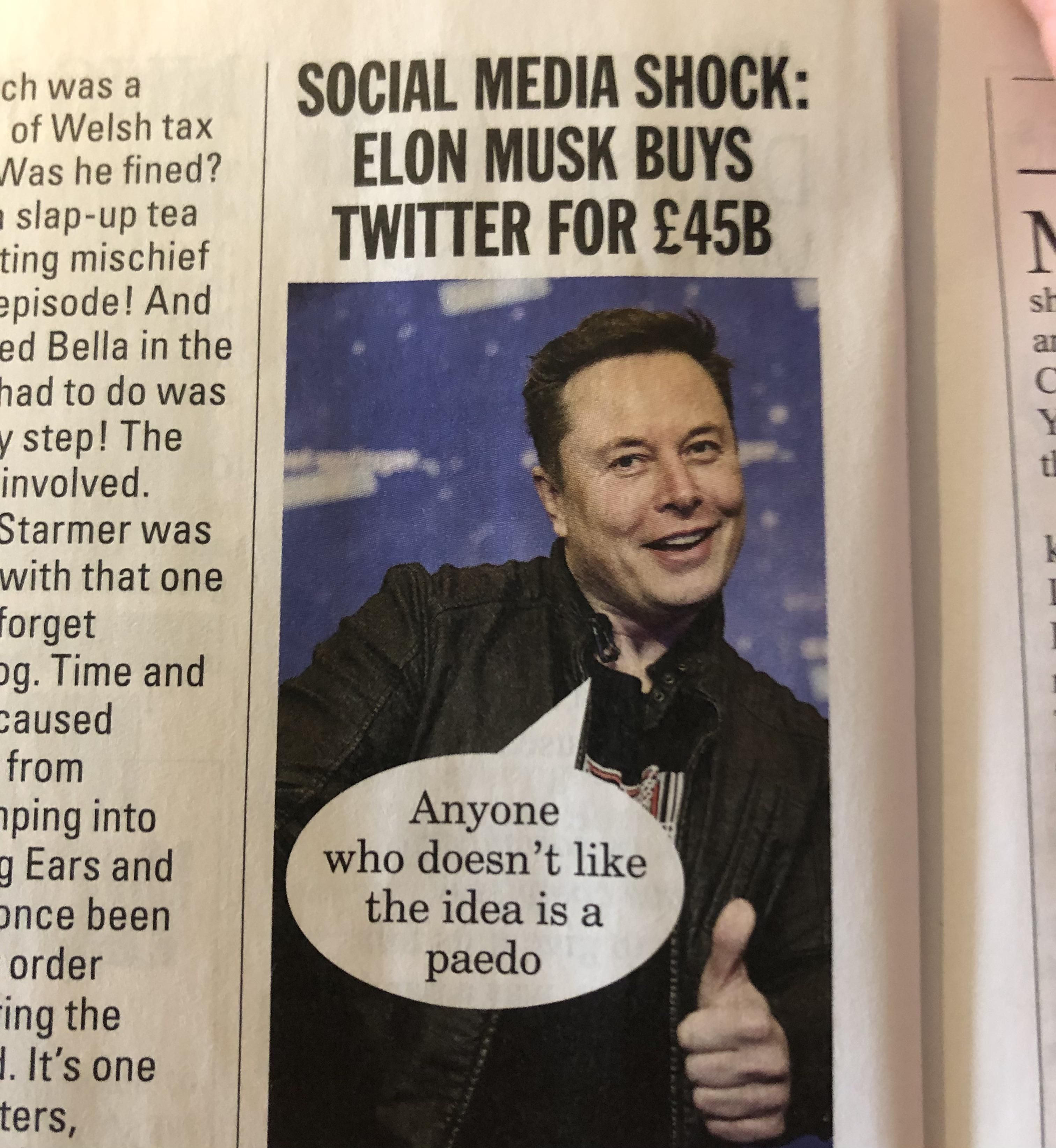 British satirical magazine Private Eye delicately handling the Elon Musk/Twitter takeover