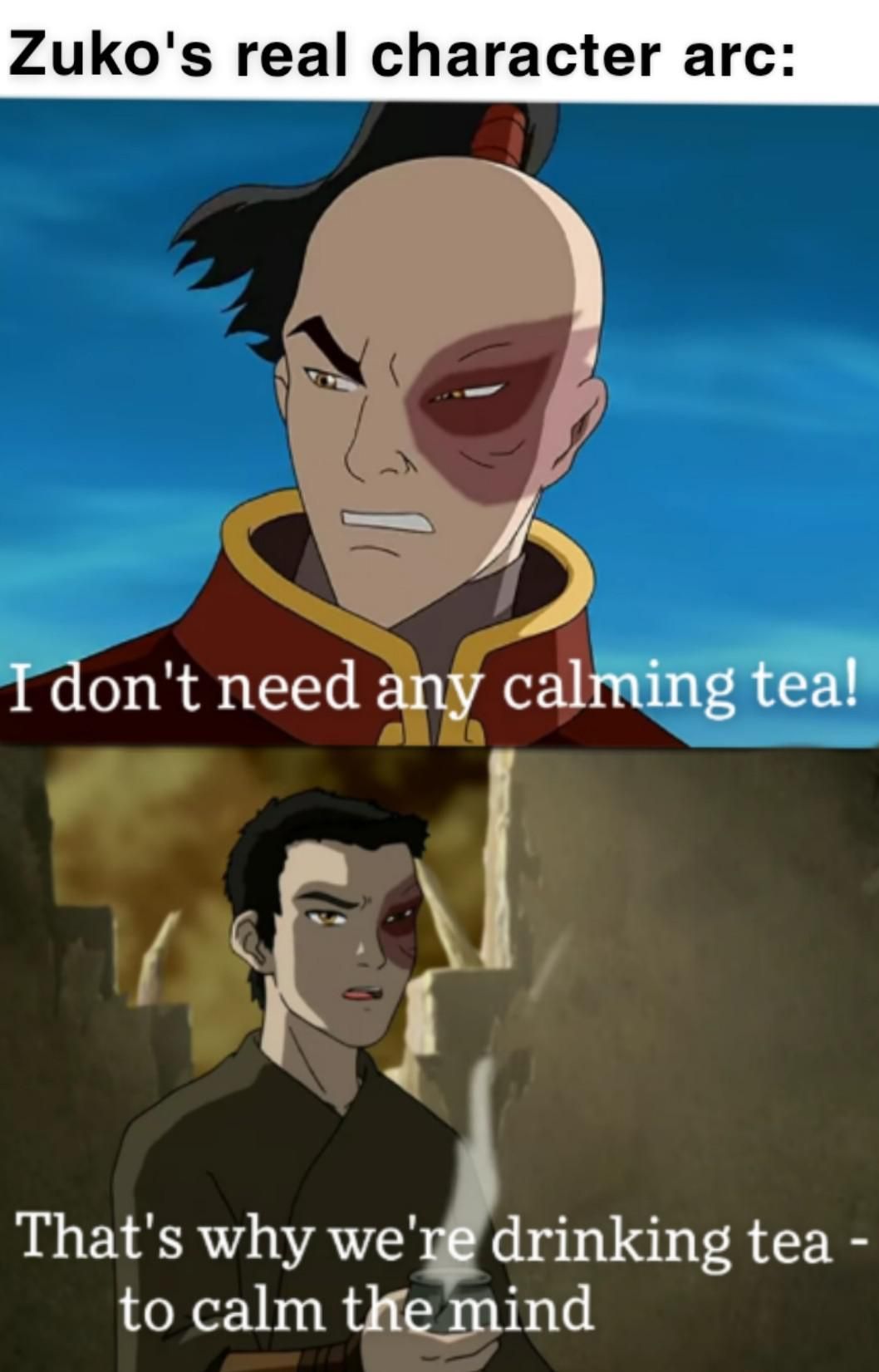 "No, Zuko. I am addicted. I need professional help. My bladder is always full, it hurts." - Iroh