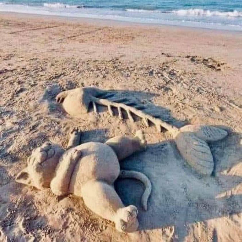 Some sand art only
