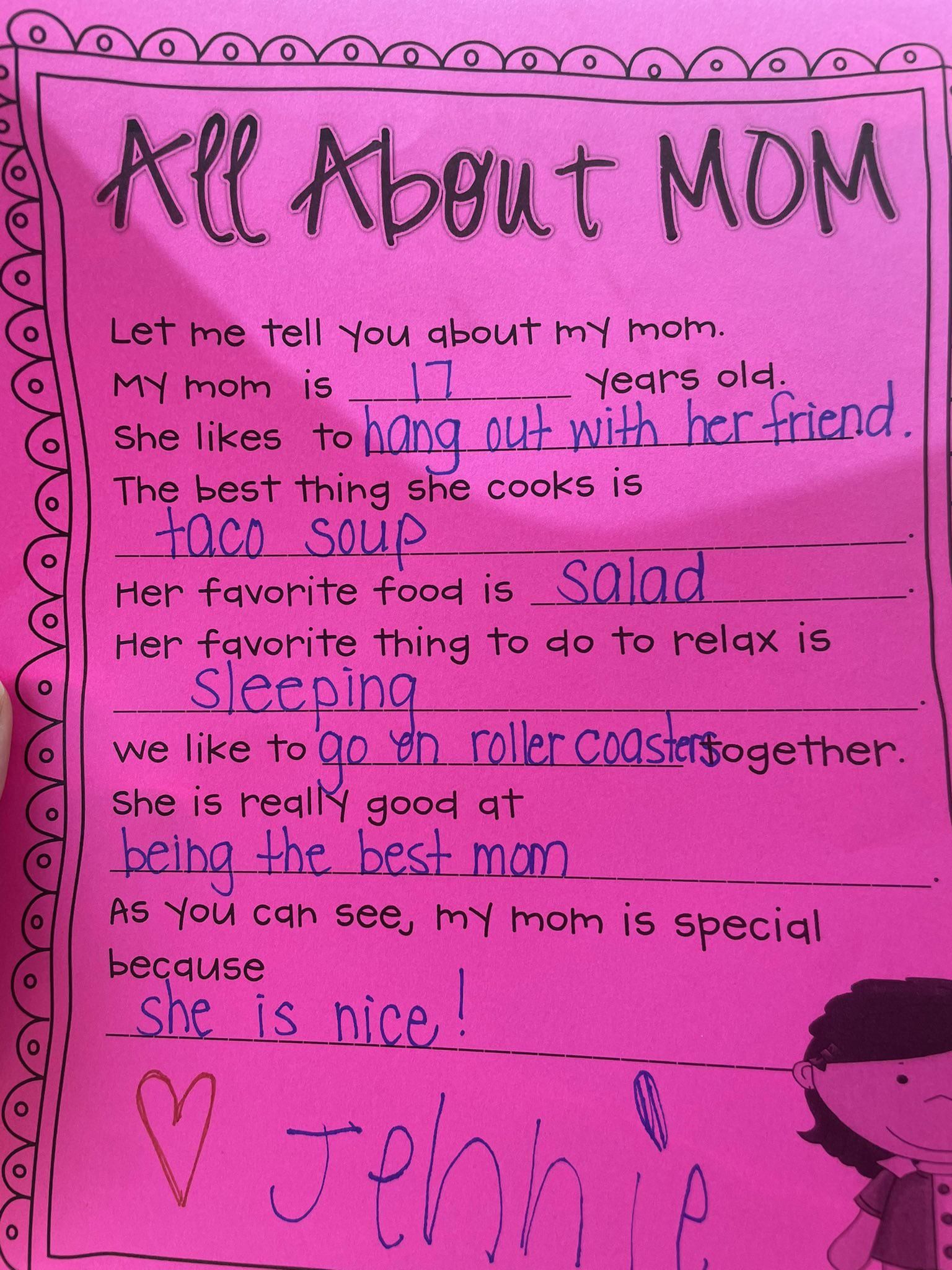 My 6-year old made this for my 31-year old wife…