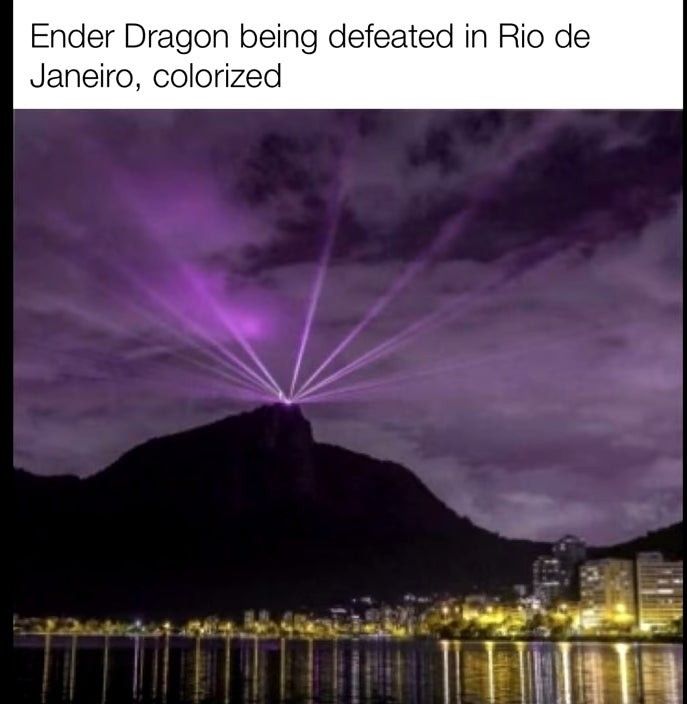 Ender Dragon being defeated in Rio De Janeiro