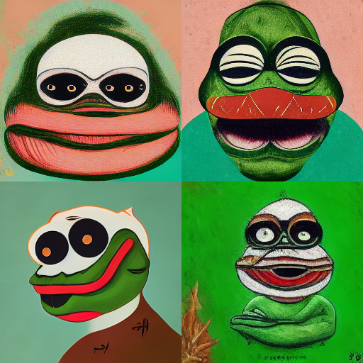 Apparently the "funniest and rarest" pepe an AI image generator could come up with.