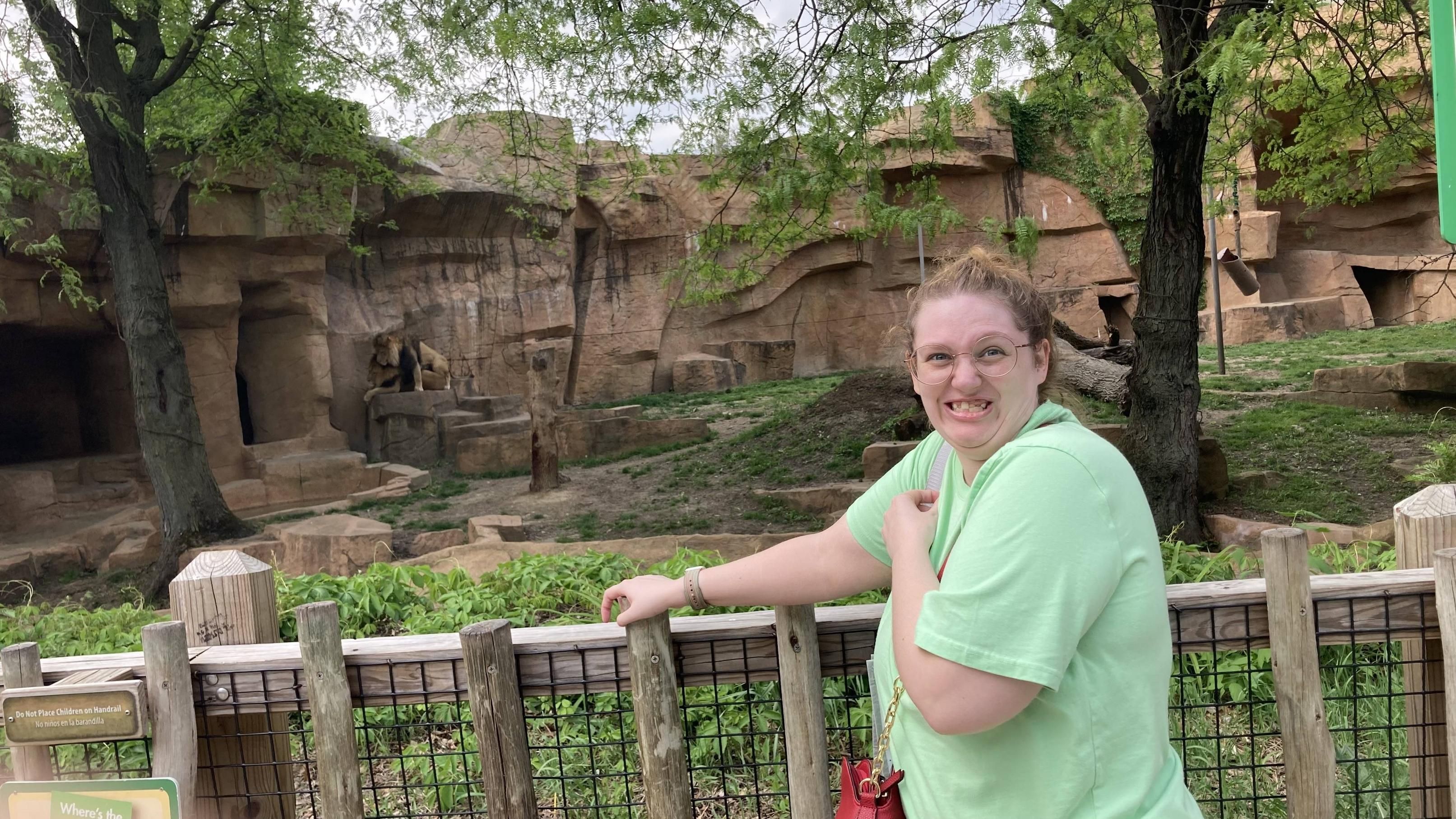 I was so excited to take a picture with the lions, and realized at the last second that they were “having fun”