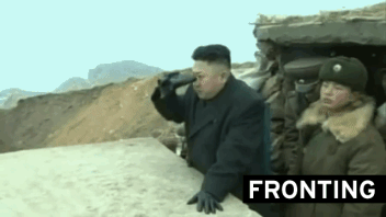 Kim Jong-Un observing his nuke test
