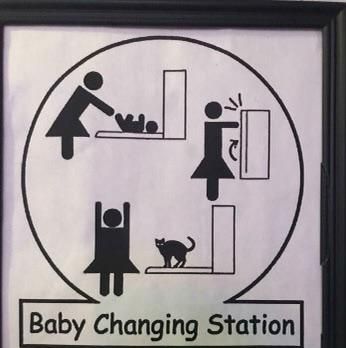 This sign for a baby changing station