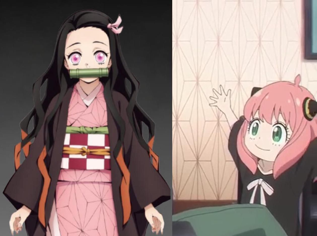My daughter noticed that Nezuko's dress and the Forger's wallpaper have the same design