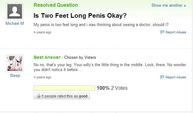 Ask Yahoo and it's delightful answers!
