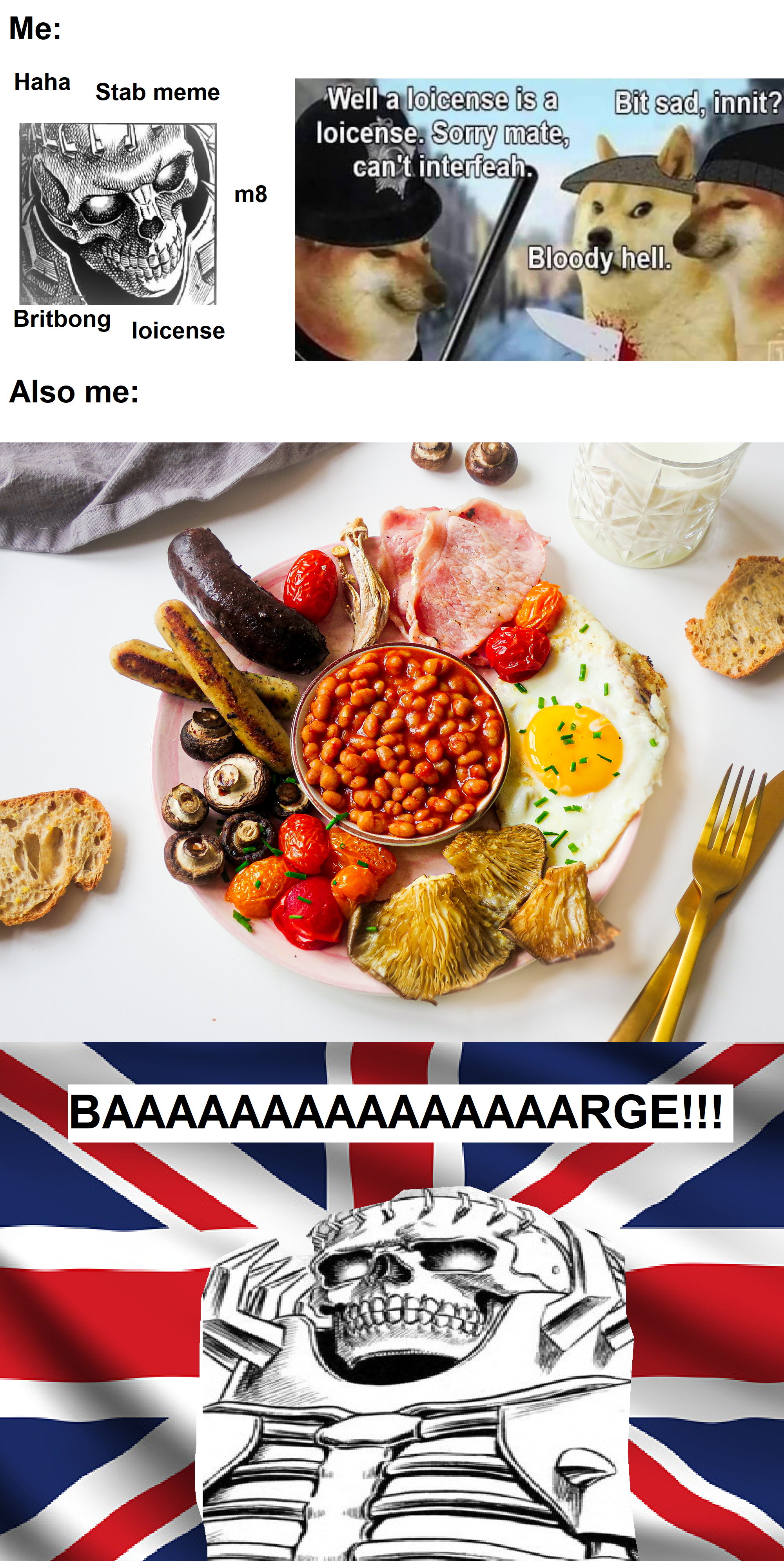 Bri'ish breakfast is full of proteins, innit, m8?