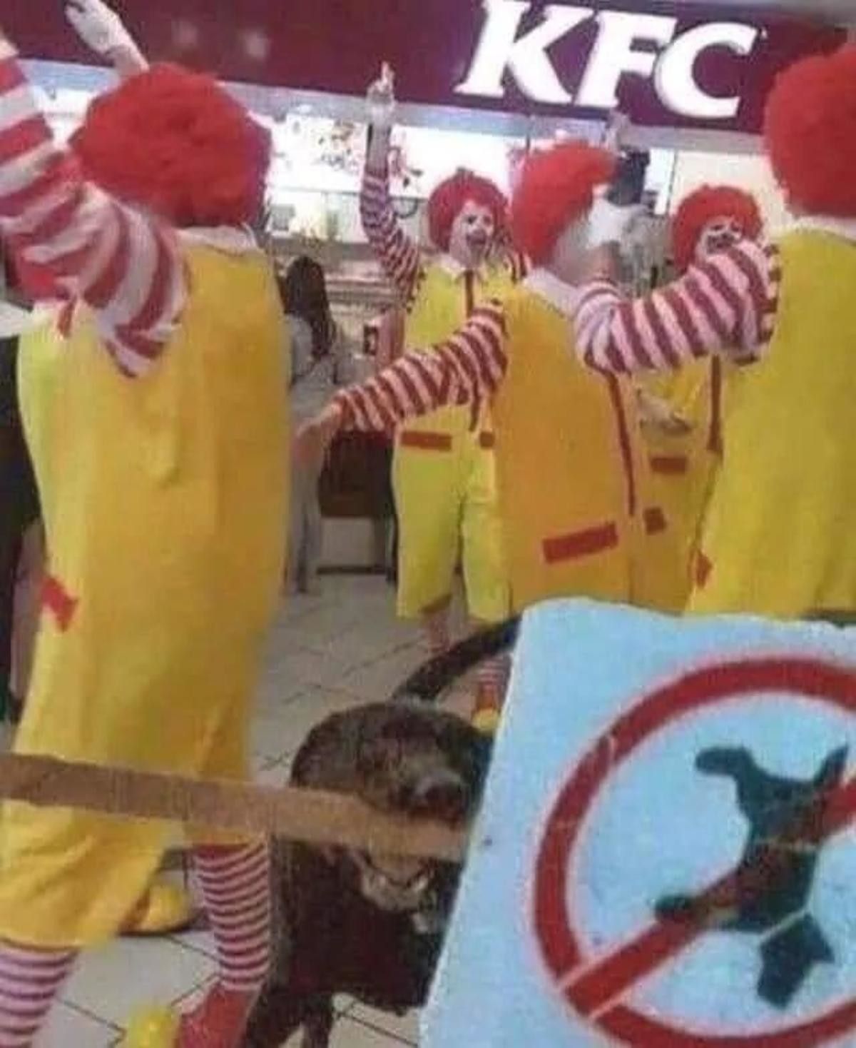 Colonel Sanders could never predict the clown would ally with the hound