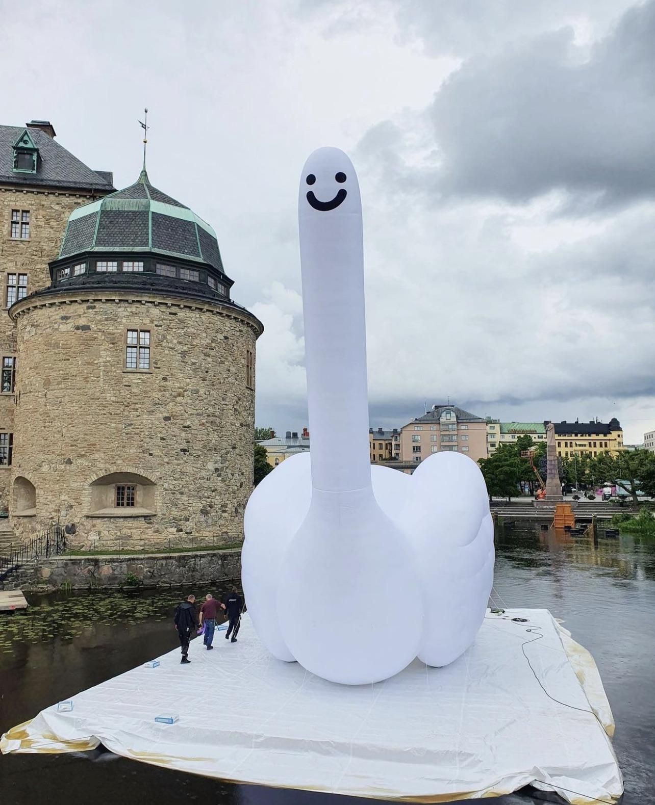 There is currently an art exhibition in my home town Örebro, Sweden. This is one of the installations. Castle for reference.