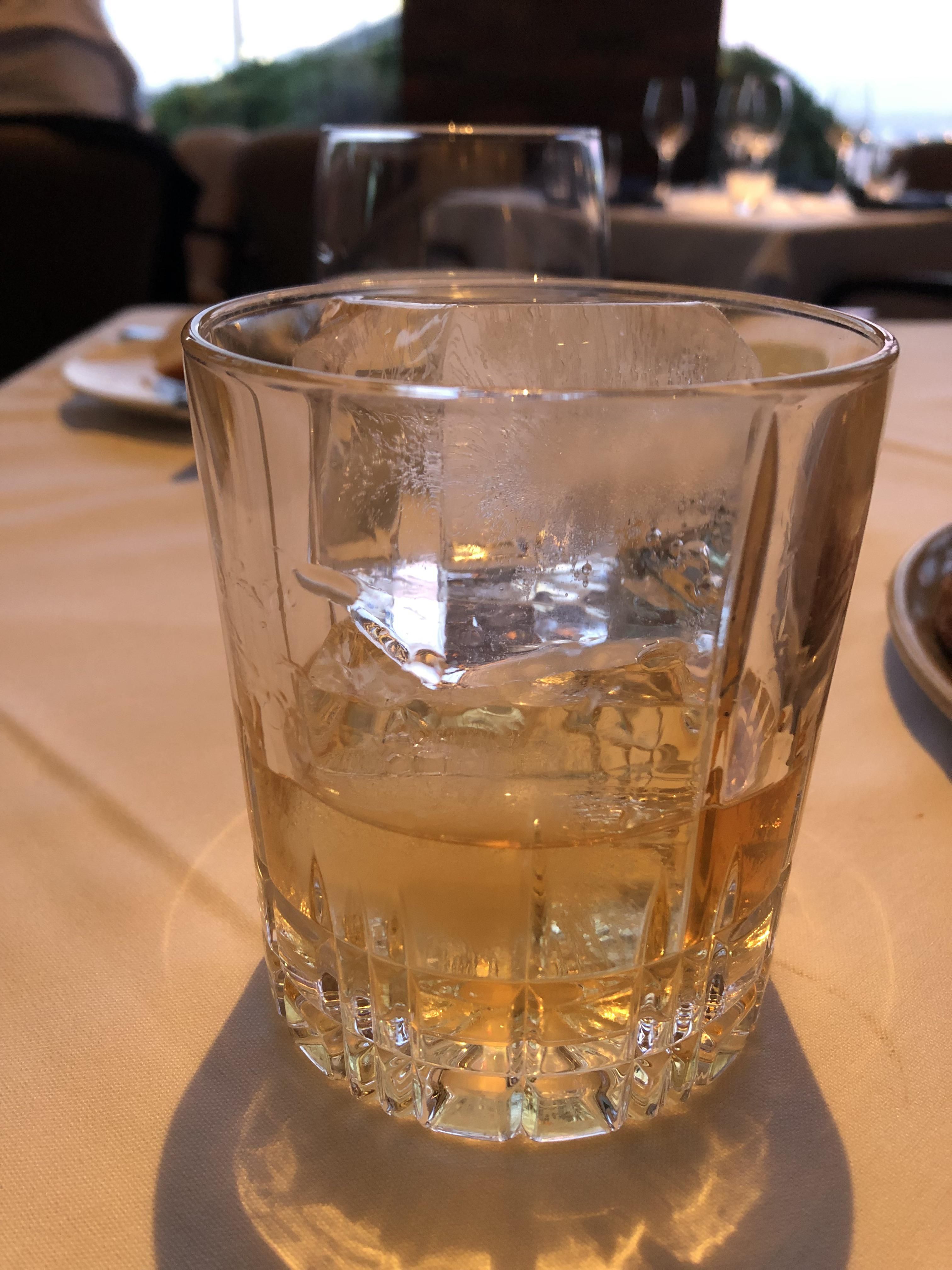 I ordered whiskey straight. Waiter asked if I wanted ice and I said yes. While walking away I said “make it a double”. This is what I got.