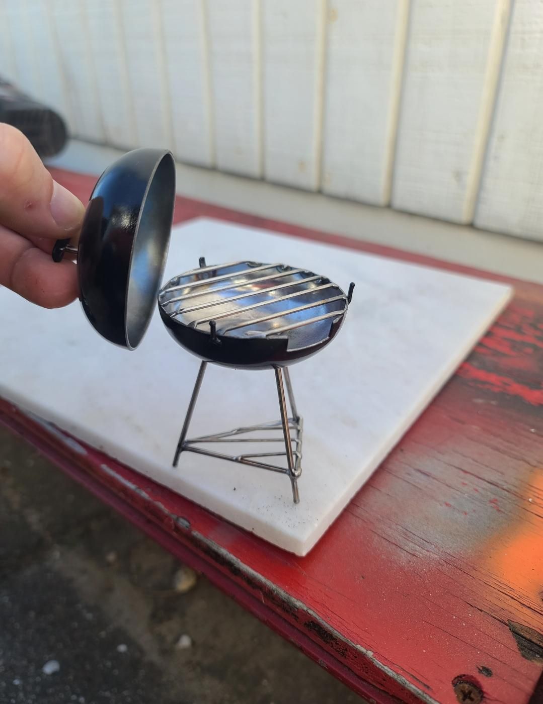 Converted a Bike Bell into a Tiny Grill. Who Wants Baby Bike Ribs?