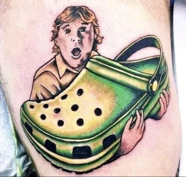 Steve Irwin and a big Croc tattoo