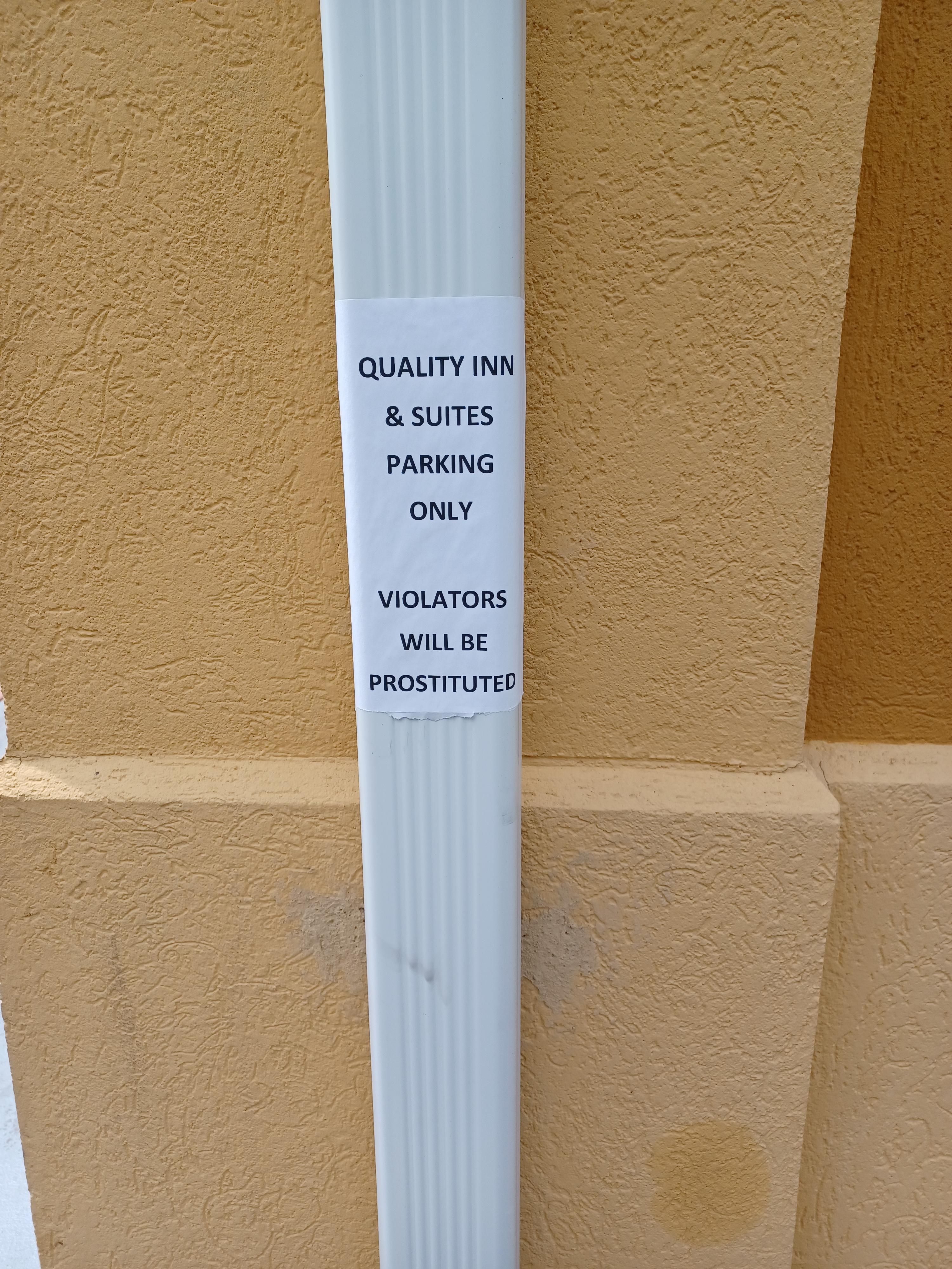 Quality Inn's solution to fines