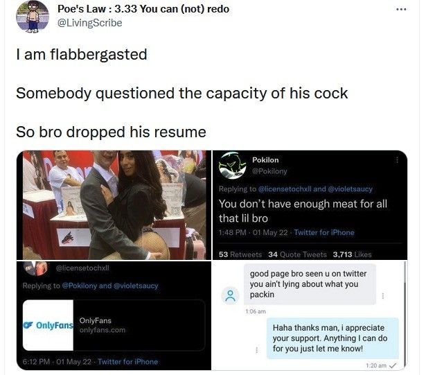 he has sex and ***s haha