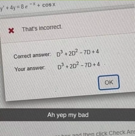 clearly I was mistaken