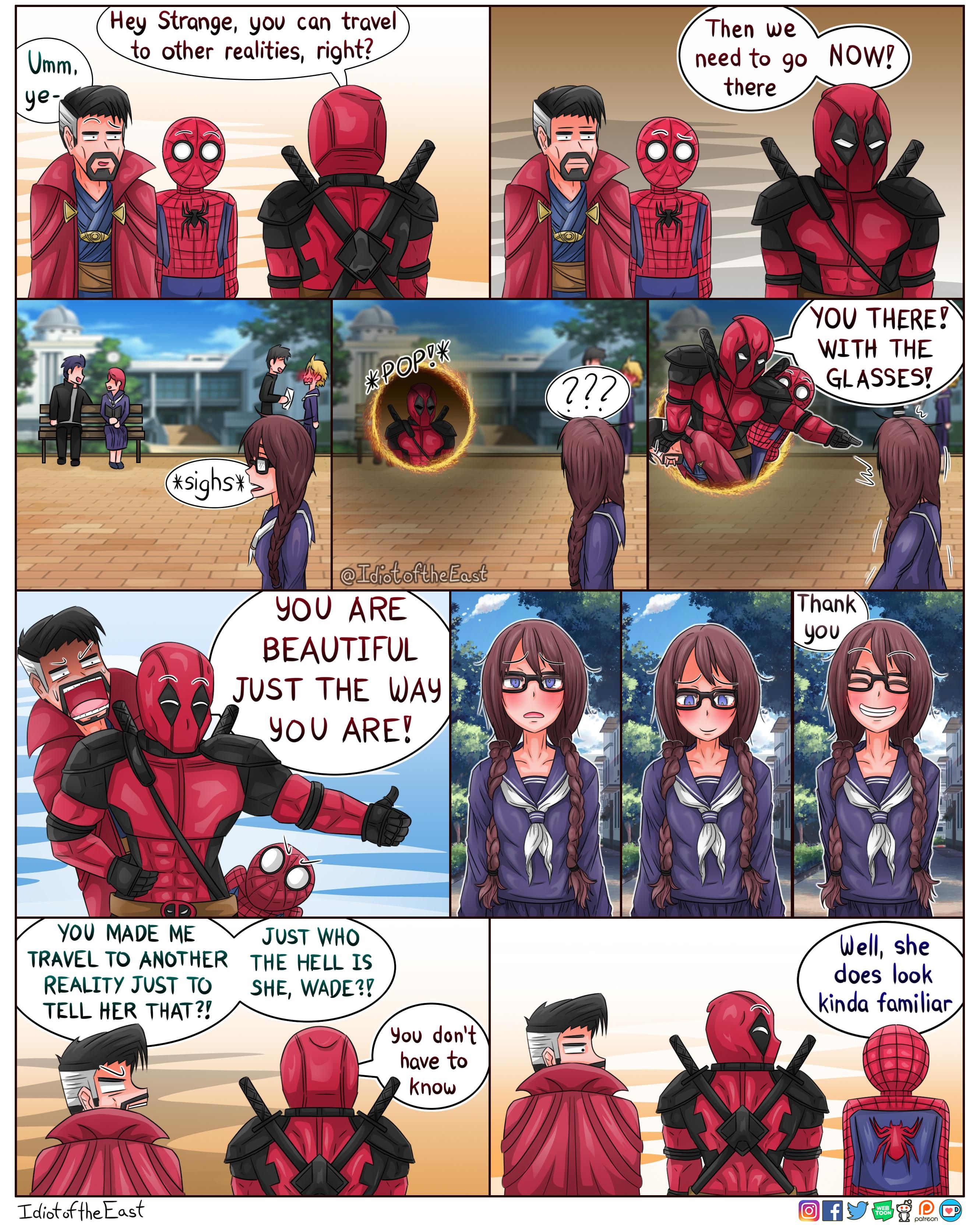 you're probably spiderman in this crossover