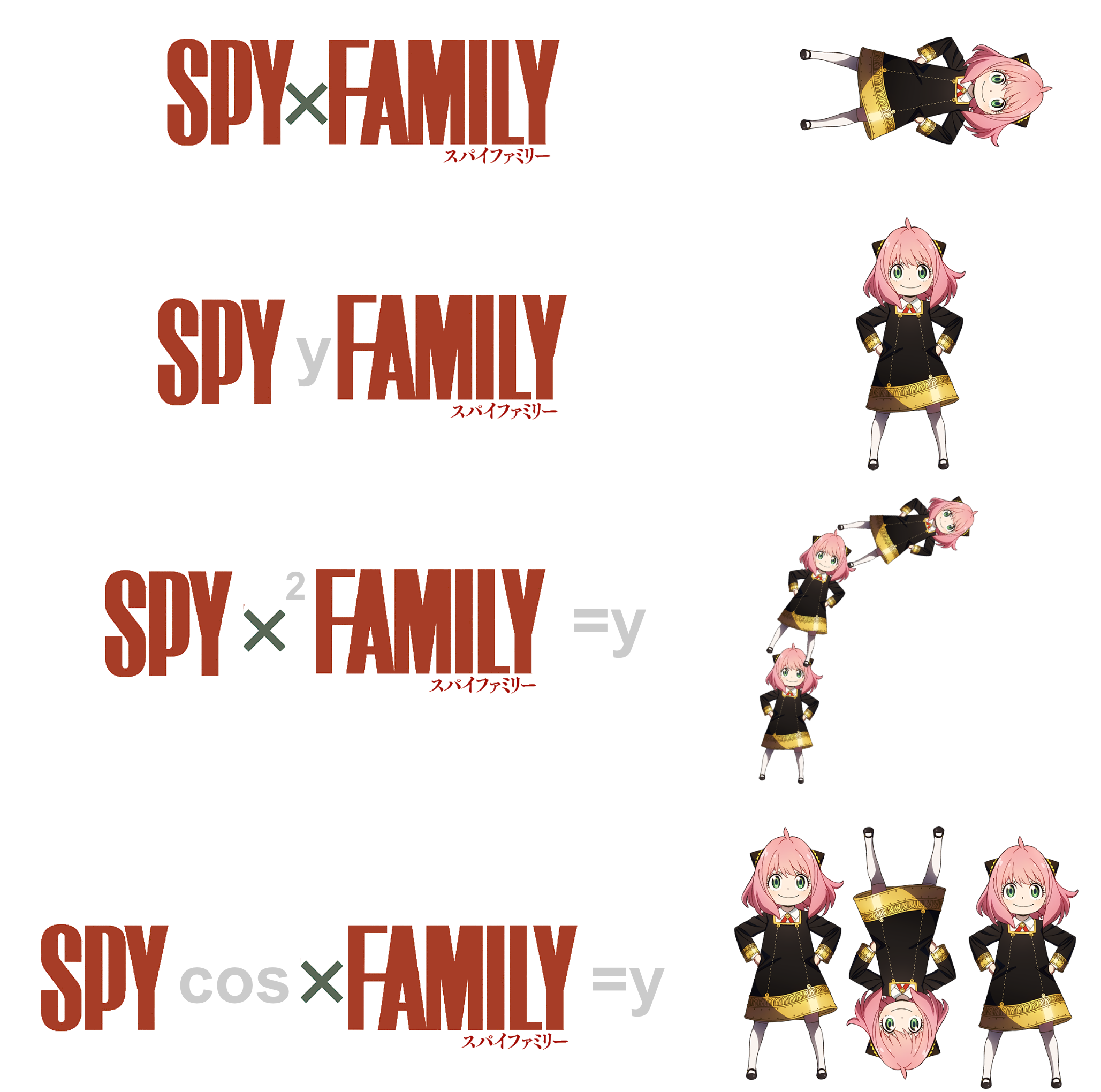 spy cos x family = y