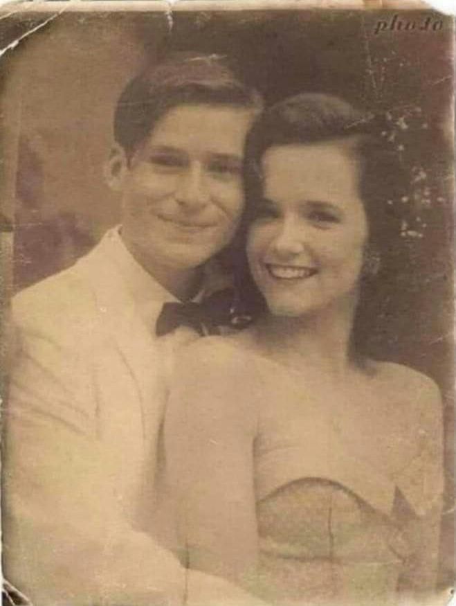 A picture of my parents at prom