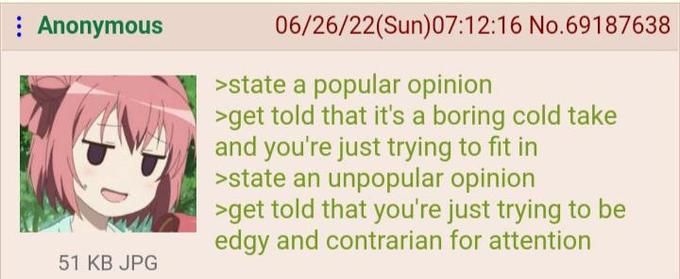 Anon is conflicted