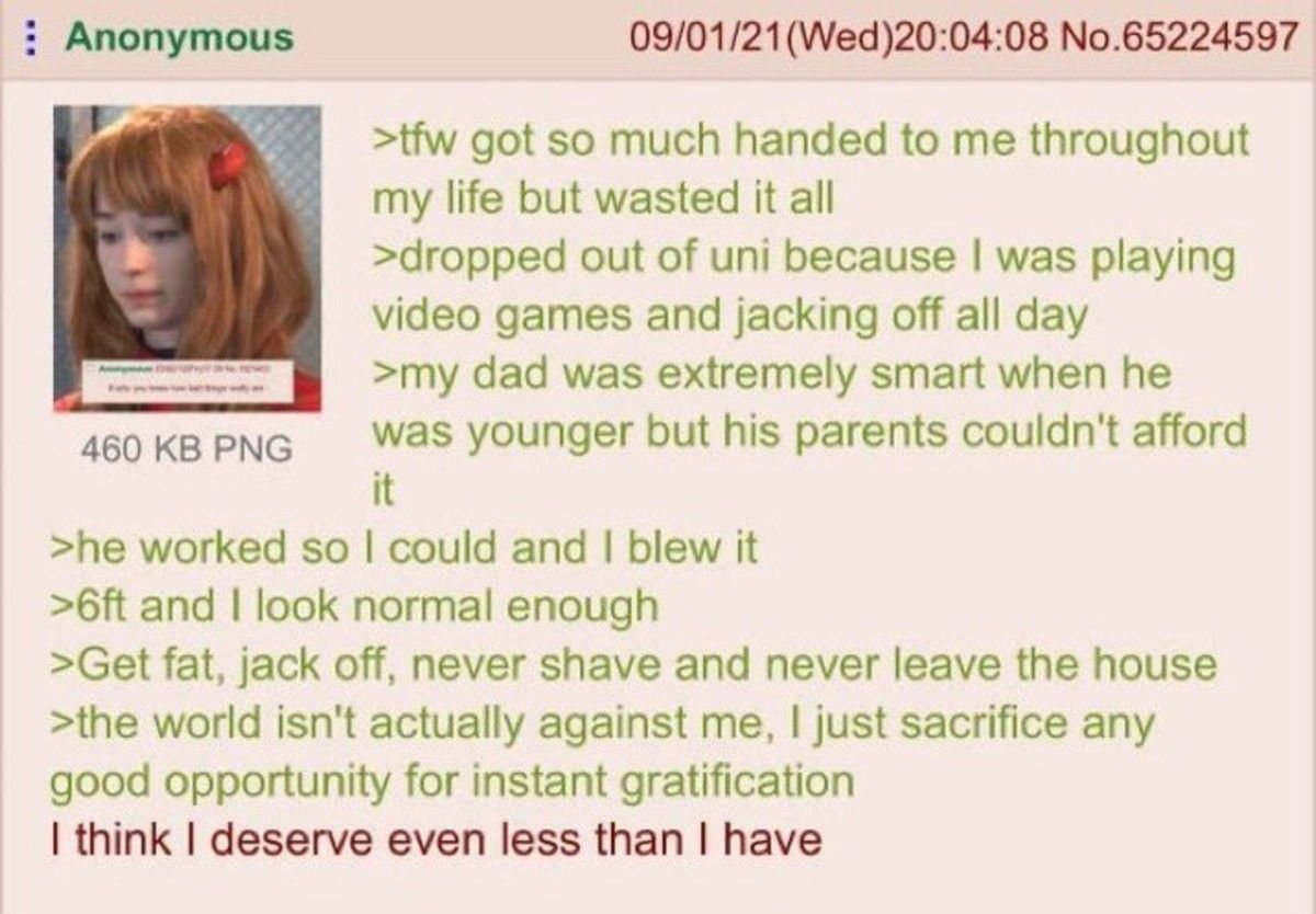 Anon reflects on his life