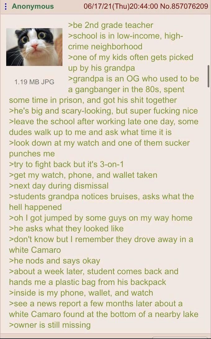 Anon is a teacher