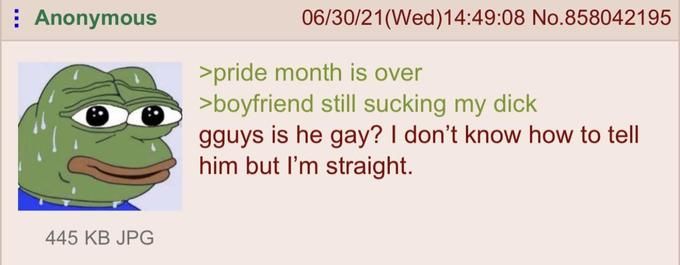 Anon is straight