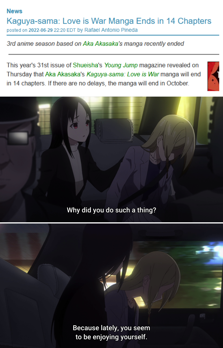 I think we all know Akasaka's real motive