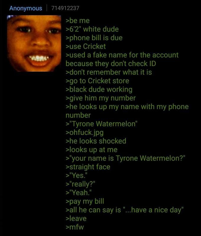 Anon pays his phone bill