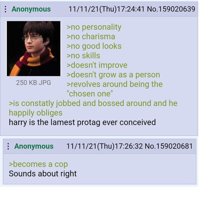 Anon hates Harry Potter
