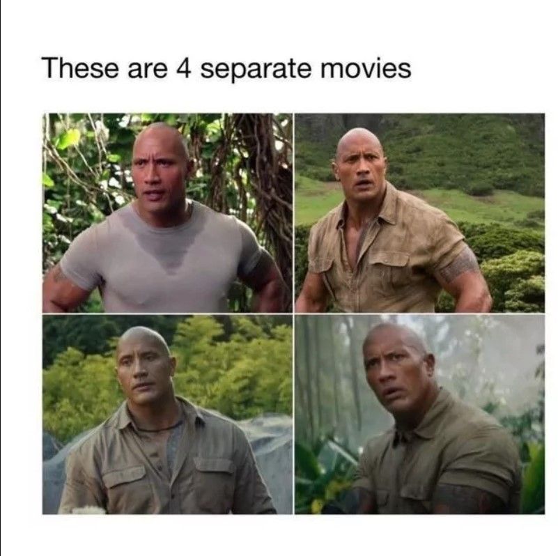 The rock in different movies