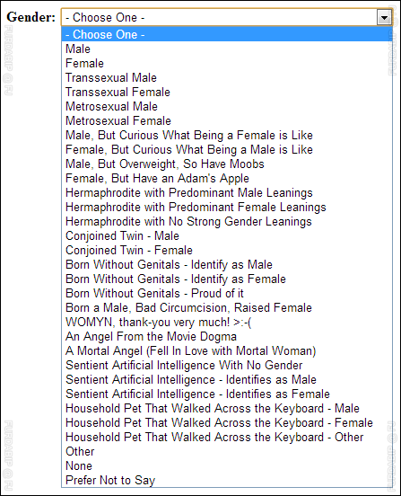 So which gender are you?