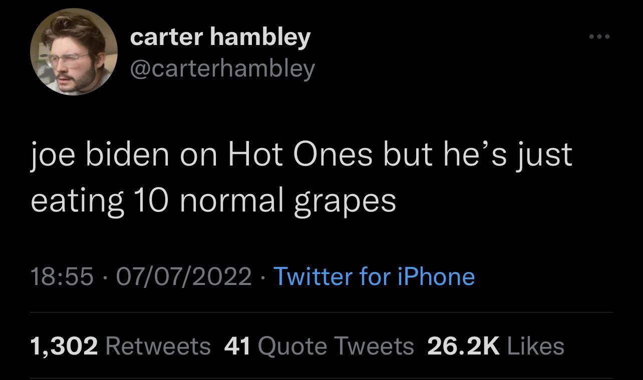 spoiler: he gave up after the third grape