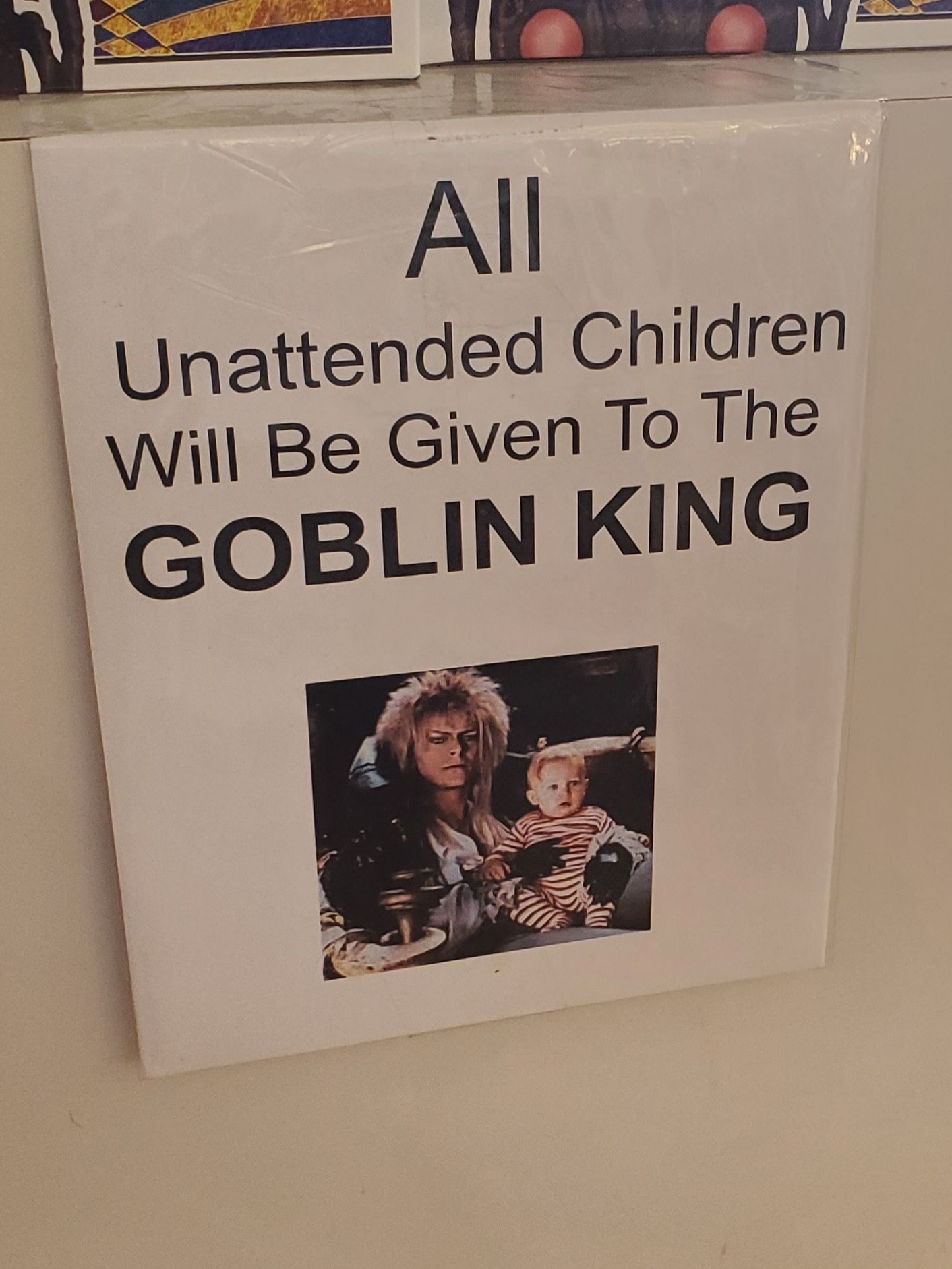 A sign at a local comic shop
