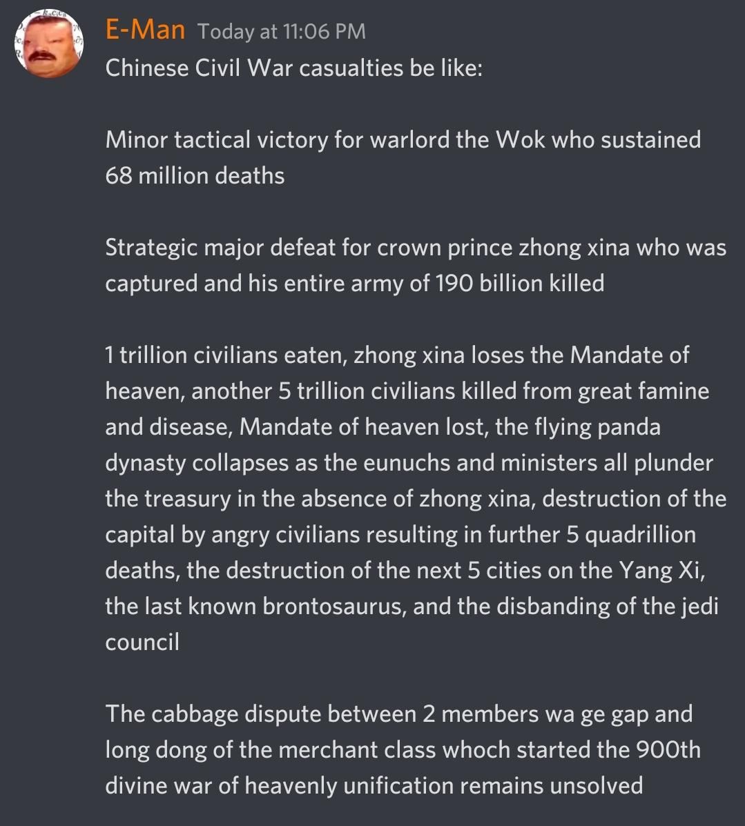 How it feels reading ancient Chinese Civil War casualties